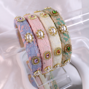 Thin And Elegant Headbands With Stones And Pearls