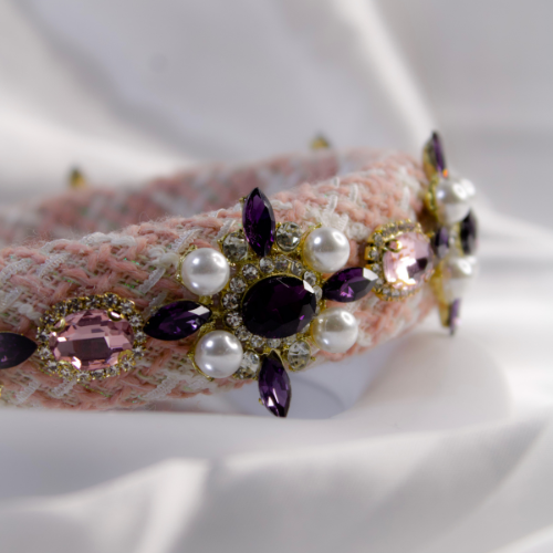 Elegant Headband Woven With Stones