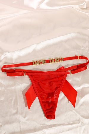 Red Temptation Thong One Size